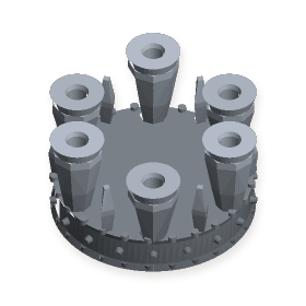 Crown with six sockets
